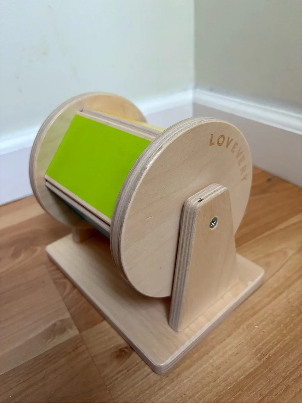 Lovevery spinning rainbow drum sensory play